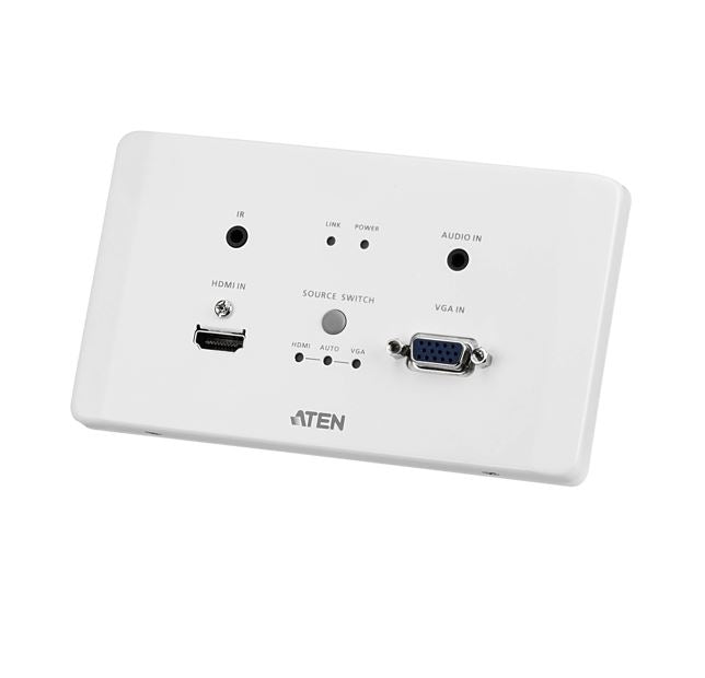 Aten VE2812AEUT HDMI & VGA HDBaseT Transmitter with EU Wall Plate / PoH (4K@100m) (HDBaseT Class A), Built-in PoH, Auto-switch Aten VE2812AEUT HDMI & VGA HDBaseT Transmitter with EU Wall Plate / PoH (4K@100m) (HDBaseT Class A), Built-in PoH, Auto-switch